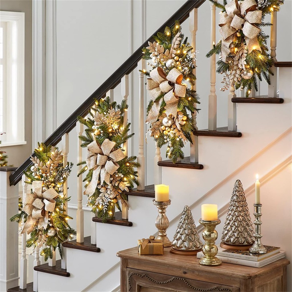 Christmas,Friendship Gifts,Thank You,Christmas Staircase Garland – Staircase Decorative Hangings